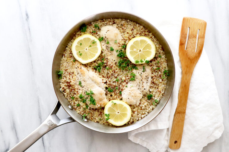 One Pan Lemon Quinoa Chicken