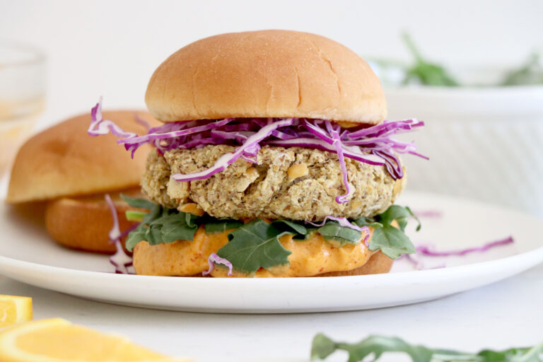 Orange Buffalo Chickpea Burgers