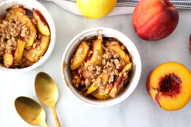 BAKED LEMON PEACH COBBLER