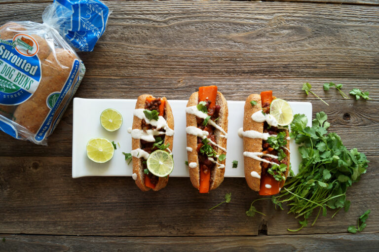 Chili Carrot “Hotdogs” With Cashew Lime Sour Cream