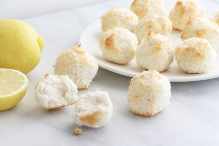 LEMON COCONUT HAYSTACK MACAROONS
