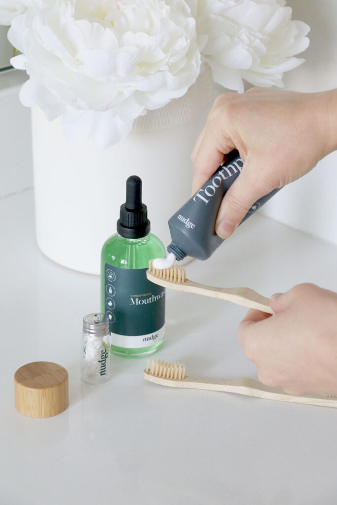 Flouride Free Healthy Toothepaste on Bamboo Toothebrush