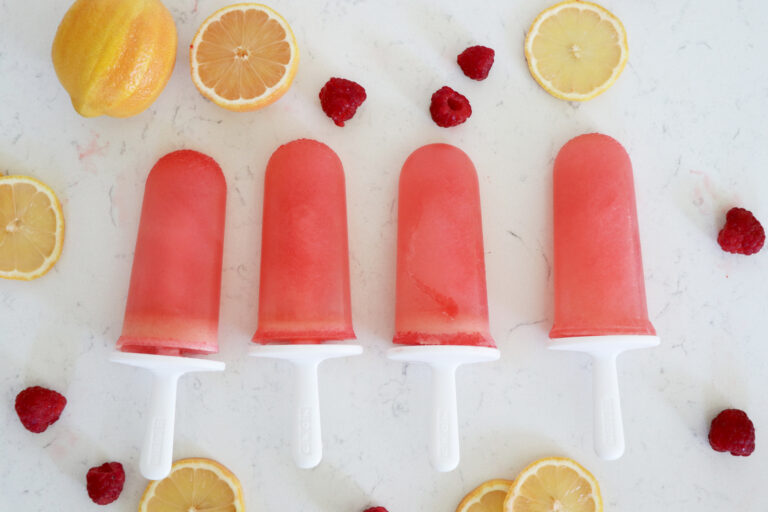 Pink Lemon Raspberry Popsicles