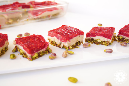 Pistachio Raspberry Cheesecake Bars