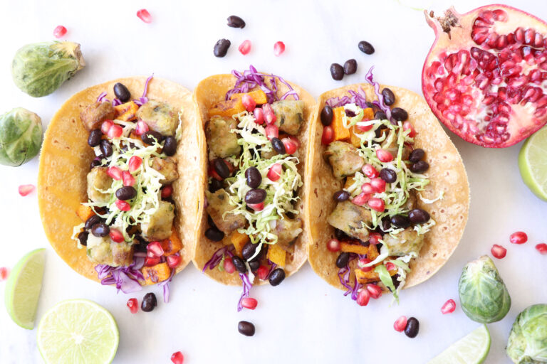 BUTTERNUT SQUASH AND BRUSSELS SPROUT TACOS