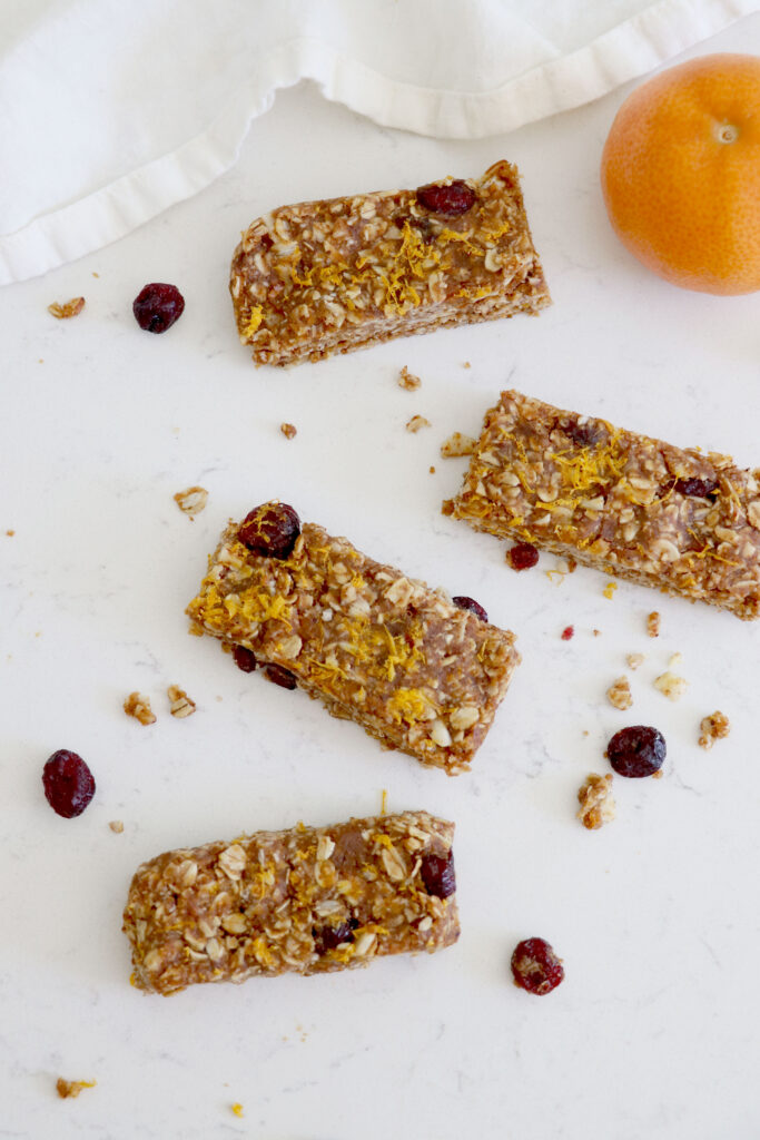 Orange and cranberry snack bars