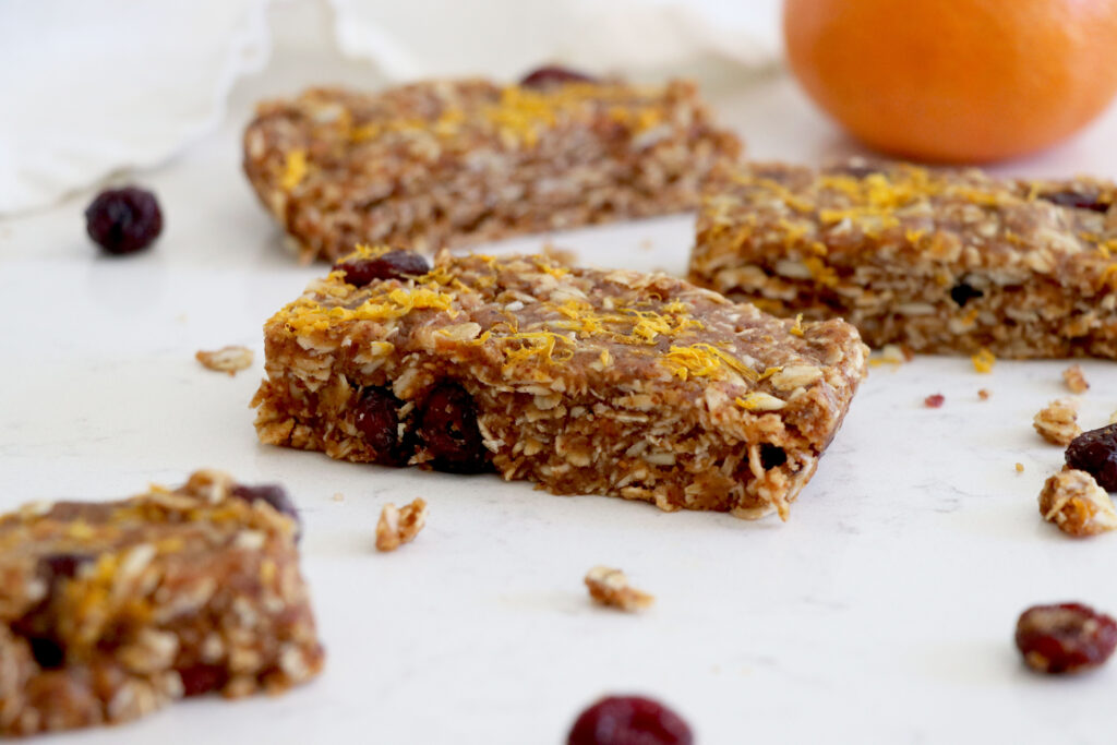 Snack bars on white counter